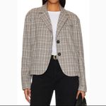 We The Free Plaid Blazer Cali Large Womens - Black and Gray Photo 2