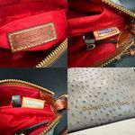Dooney & Bourke Light Gray Embossed Cowhide Leather Ostrich Ruby Crossbody Bag Photo 14