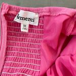 &merci &merci Pink puff sleeve smocked loose fit Romper Size Medium Photo 7