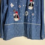 Quizz woman co Blue Denim Snowman Shirt Shacket Embroidered Applique 22 XXL 90s Size undefined Photo 3