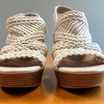 Torrid Cream Crochet Cage Faux Wood Platform Wedge Extra Wide Width Sz 9 WW Photo 3