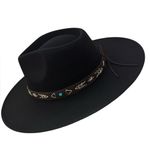 Frye  Faux Leather Felt Southwestern Fedora Black $145 Retail NWT Photo 5