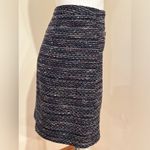 Loft Navy Multicolor Tweed Straight Pencil Mini Work ware Skirt ,Lined Sz 10 Photo 2