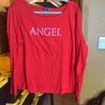Victoria's Secret NIP Pink Glitter “Angel” Red Long Sleeve Tee Size XL Photo 4