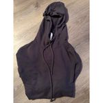Fabletics  charcoal black scuba neck women’s medium hoodie, front kangaroo pocket Photo 2