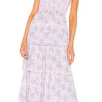 Love Shack Fancy  Caressa Floral Print Tiered Ruffle Maxi‎ Dress Candy Heart Size M Photo 0