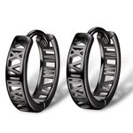 Small Hoop Earrings for Men Women Streetwear Hip Hop Unisex Style Black Photo 0