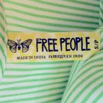 Free People  Flutter Away Green Stripe Ruffle‎ Dress Size S Photo 10