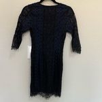 For Love & Lemons  Lyla Eyelash Lace Mini Cocktail Dress V-Neck Blue Black XS Photo 8
