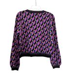 Diane Von Furstenberg  Iggy Geometric Knit Wool Blend Crewneck Pullover Sweater Photo 4