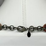 Chico's Chunky Red Green Mixed Media Statement Necklace Silver Tone β¨ Photo 2