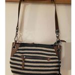 The Sak  Indio Purse Crochet Blue Cream Leather Strap Photo 0