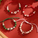 &merci Christmas Charm Bracelets Set of 4 - Cute Festive Santa, Reindeer, Glove Pendant Photo 1