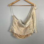 Torrid New  Chiffon Foil One Shoulder Crop Top star clusters size 2x Photo 8