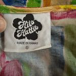 Vintage Hilo Hattie Hawaiian Tropical Floral Midi Shirt Dress Vacation Pineapple Gold Size 8 Photo 2