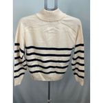 Elie Tahari  Striped Knit 1/4 Zip Pullover Sweater, Women's XS‎ Beige Black B11 Photo 6
