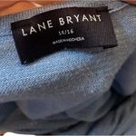 Lane Bryant Plus Size Blue Sparkly Metallic Drawstring Long Sleeve Stretch Top Photo 4