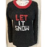 French Laundry  Fuzzy Soft Let It Snow Holiday Tunic Sweater M Photo 1