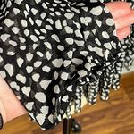 Rose + Olive Boho Peasant Tie Top Blk/White L Photo 5