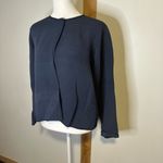 Eileen Fisher navy blue open front cardigan jacket size PM Photo 3