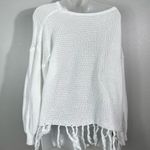 SheIn White Open Knit Plus Size Breathable Fringe Trim Sweater Swim Cover 3XL 3X Photo 4