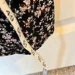 H&M Floral Black pink slip Dress side slits v-neck midi women’s size 14 flowy Photo 4