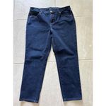 Chicos Jeans Womens 1.5 Dark Blue Denim Girlfriend Ankle Minimalist Capsule Size 10 Photo 3