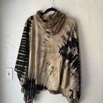 Emery Studio Tie Dye Hooded Poncho Cape Cardigan Cotton Boho Hippie Festival Brown Size undefined Photo 4