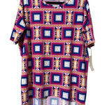 LuLaRoe Disney  small Irma loose knit tunic Donald Duck square pattern high low Photo 0