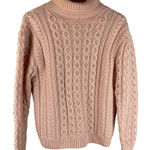 Vintage 80’s‎ STUDIO Pink Cable Knit Pearl Embellished Wool Sweater Size Medium Photo 0