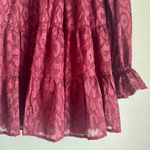 VICI  Long Sleeve Smocked Burgundy Lepoard Babydoll Dress Size Medium Photo 5