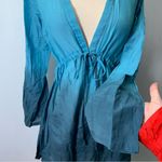Athleta  Blue Ombre Bell Sleeve Deep V Neck Swim Coverup size XS Photo 10