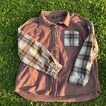 Papermoon button up sweatshirt Flannel Shacket Fall Size L Photo 0