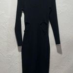 Abercrombie & Fitch Black Long Sleeve Cutout Midi Ribbed Sweater Knit Dress XXL Photo 1