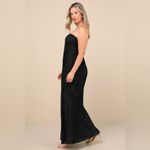 Lulus LULU’S Remarkable Beauty Black Satin Plisse Strapless Maxi Dress Photo 6