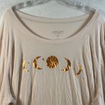 Torrid  Super Soft Sleep Moon Phases Cream Metallic Gold Accents Shirt Size 4 4X Photo 1