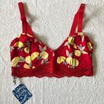 Free People Mari Printed Bralette Lemons Cherry Combo New XS Photo 0