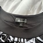 AB Studio Womens Size 16 Black White Swirl Abstract Midi Dress Sleeveless Boho Chic Artsy Photo 4