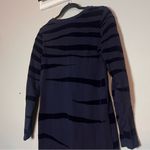 Boden Sweatshirt Dress Cotton Navy Blue Velvet Burnout Zebra Tiger Stripes 4R Size 4 Photo 9