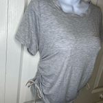 Victoria's Secret Victoria’s Secret Shirt Sleeve Ruched Tie Side Heathered Gray Pajama Top Small  Photo 3