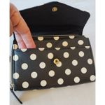 Black w/ White Polk A Dots Wristlet Clutch Purse Snap Closure Credit Card Holder Photo 2