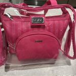 Bebe  Cosmetic‎ Makeup Bag Set Clear Pink 3 Pieces Photo 3