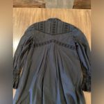 Rebecca Taylor  Lace Mock Neck Long Sleeve Poplin cotton mini  Dress black 0 Photo 4