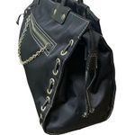 ZARA Y2K Style Large Black Tote Bag With Metal Grommet & Chain Detail Photo 5