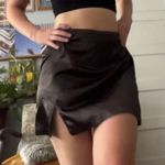 SheIn Silk Black Mini Skirt Photo 0