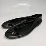 Fossil  black leather ballet flats with bee‎ charm pendant size 10 Photo 2
