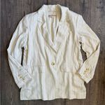 Free People  Crosby Pinstripe Menswear Blazer- Cream- Medium Photo 8