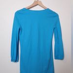 Lilly Pulitzer Tunic Top Pima Cotton 3/4 Sleeve Pleated Blue Resort Braelyn XS Photo 2