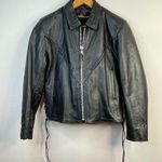 Interstate Leather Black Classic Biker Moto Insulated Jacket coat womens M Size M Photo 0