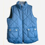 Women zip up puffer quilted vest Small Blu… Gold Photo 1